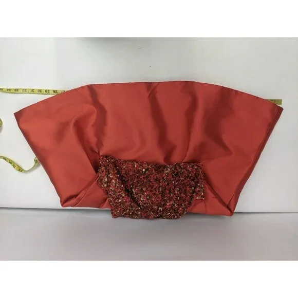 Theia Sequin Top Cocktail Fit & Flare Party Dress Silk Size 2 - Picture 10 of 12